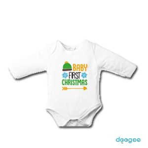 []personalised custom baby clothes christmas first