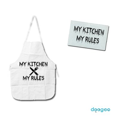 []set kitchen apron cutting board my kitchen my rules