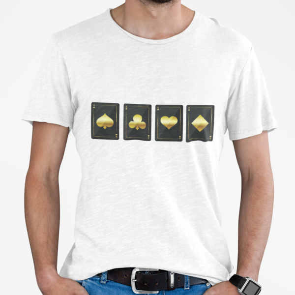 Poker T-Shirt Men/Women Golden Cards