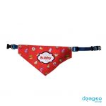 []custom personalised dog scarf red
