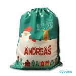 personalised custom sack christmas green your name santa